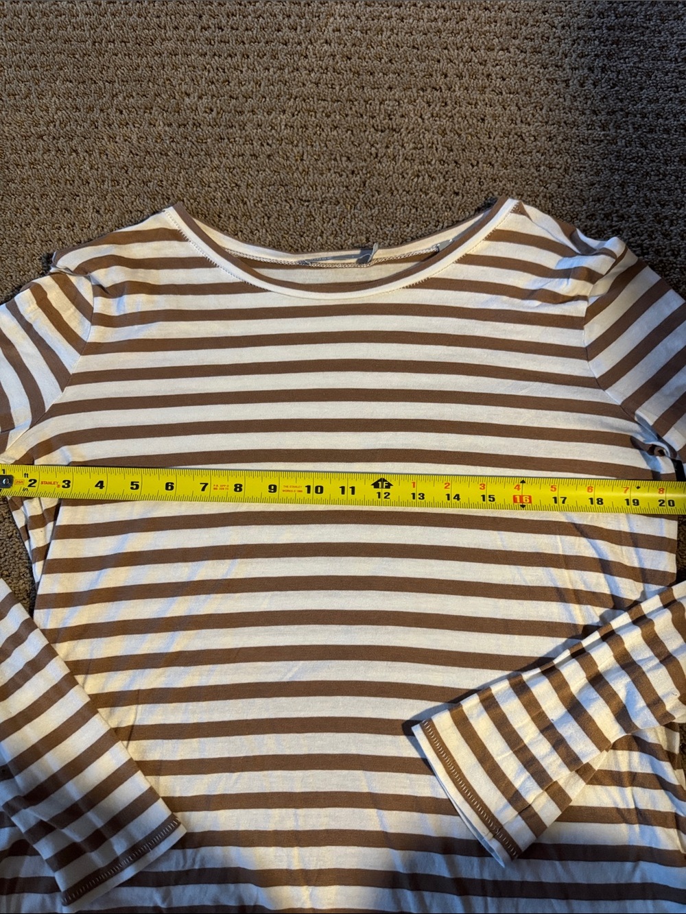 Vince Cotton Striped Long-Sleeve Tee - Brown/White! 🤎🤍🤎🤍 - Picture 7 of 7